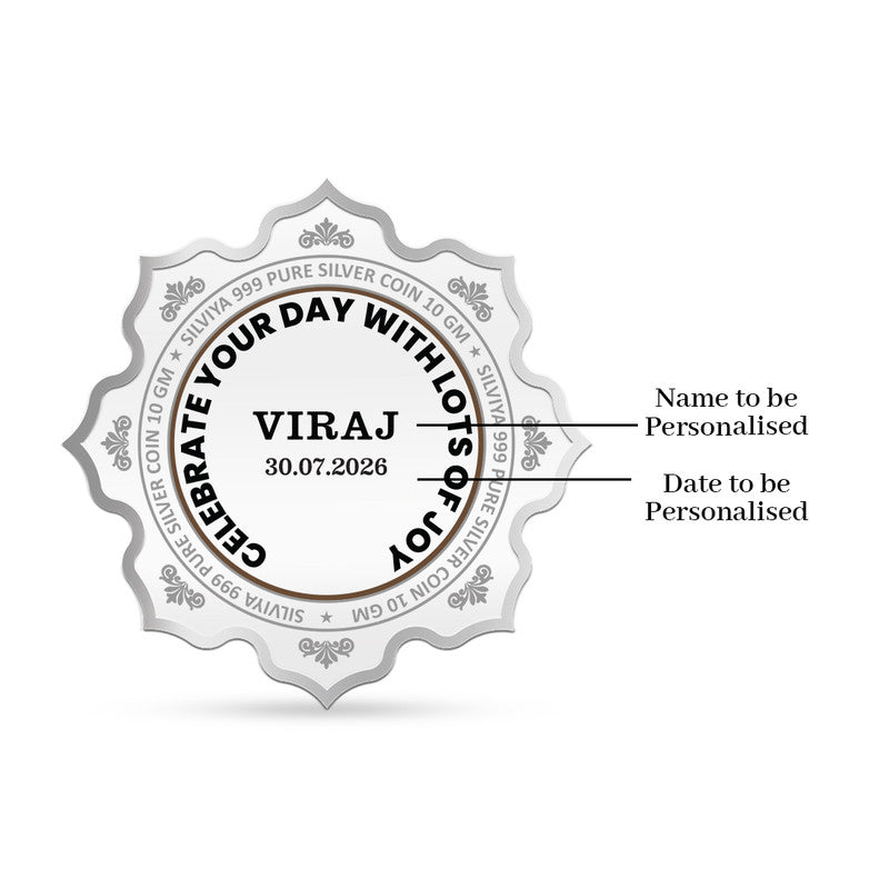 Back Design of Birthday Customized 999 Pure Silver Lotus Coin