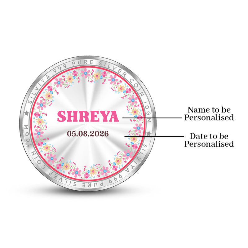 Back Design of Birthday Customized 999 Pure Silver Round Coin