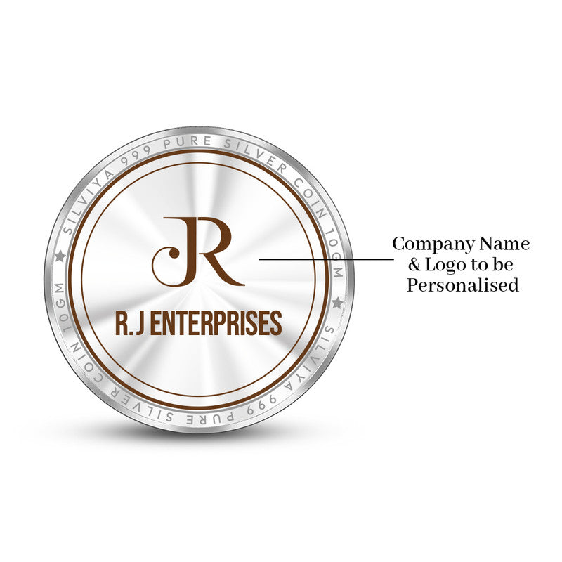Back Design of Diwali 999 Pure Personalized Silver Round Coin
