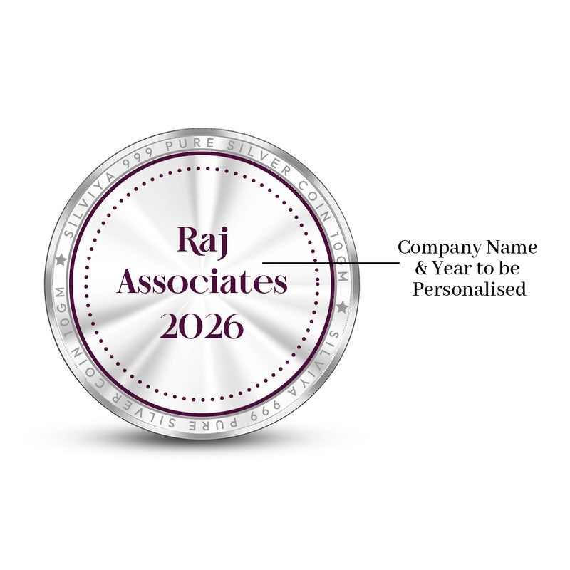 Back Design of Diwali Personalized 999 Pure Silver Round Coin