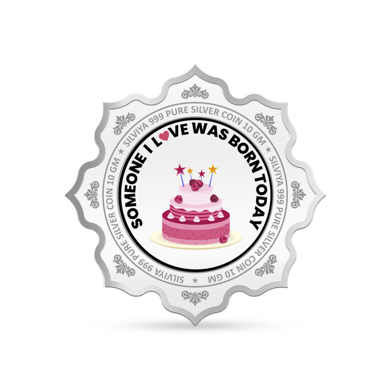 Back Design of Happy Birthday 999 Pure Silver Lotus Coin