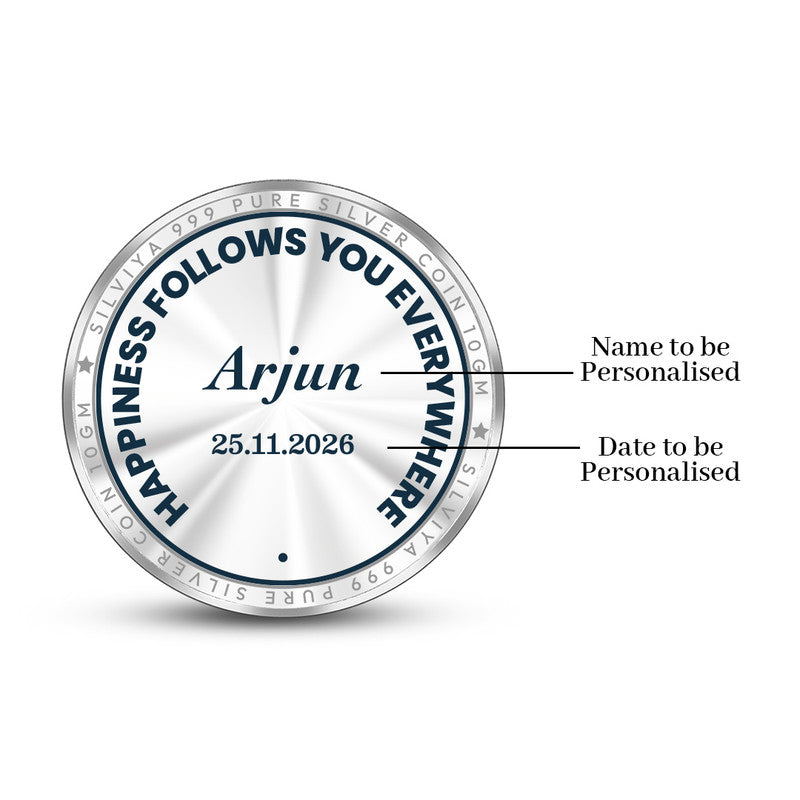 Back Design of Happy Birthday Customized 999 Pure Silver Round Coin