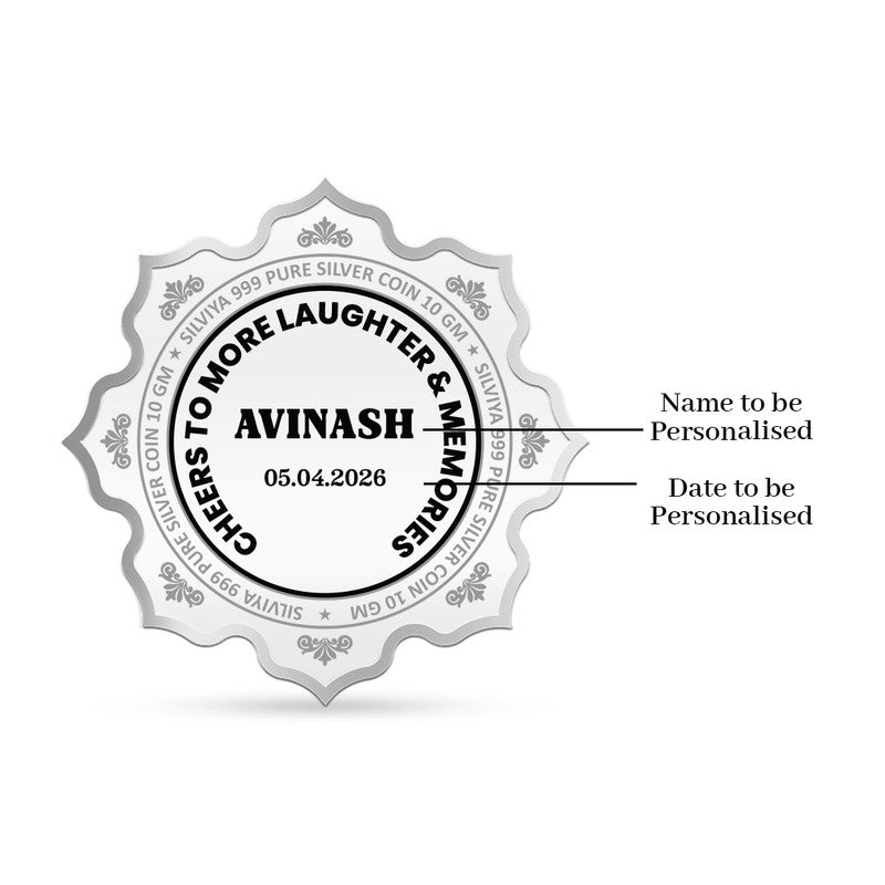 Back Design of Happy Birthday Wishes Customized 999 Pure Silver Lotus Coin
