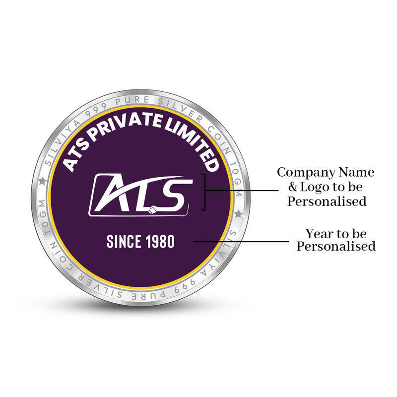 Back Design of Happy Diwali Personalized 999 Pure Silver Round Coin