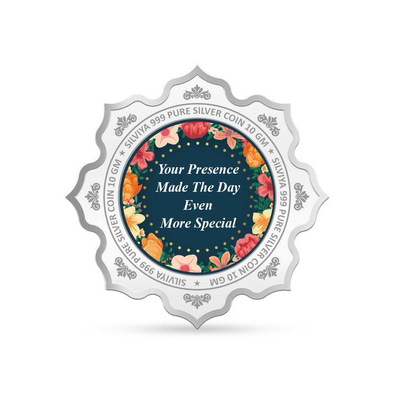 Back Design of New Office Opening Personalized 999 Pure Silver Lotus Coin