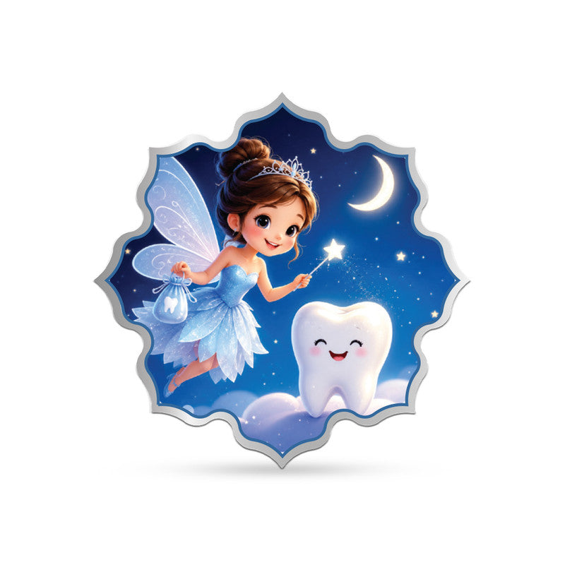 Blue Tooth Fairy design for personalized 999 pure silver coin in lotus shape