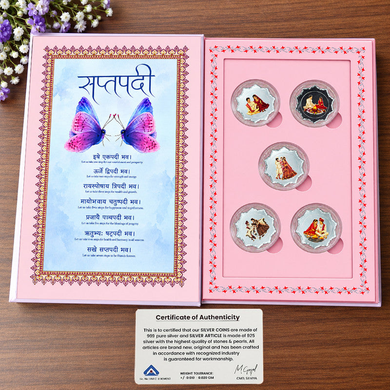 Wedding 999 Pure 5 Silver Coin Set