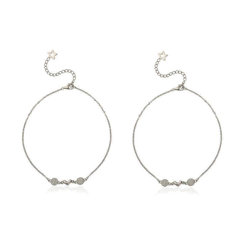 Cinderella 925 Silver Anklet – Festive silver jewelry for Diwali, Navratri, and gifting