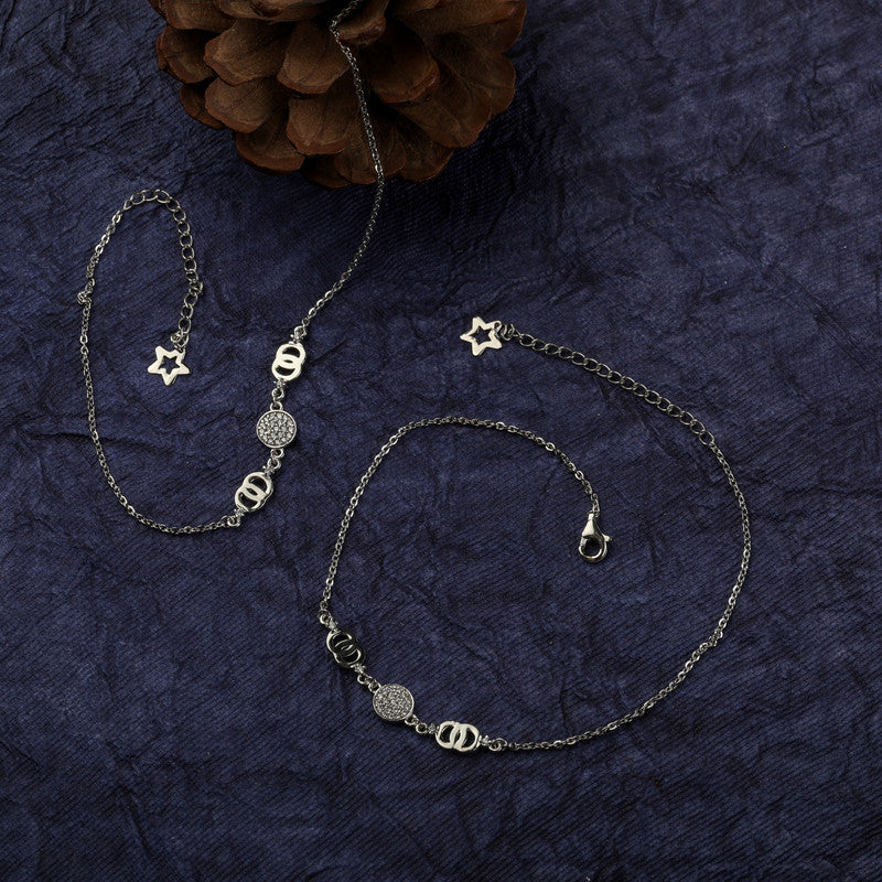 Dainty 925 Silver Anklet – Perfect Diwali gift and Navratri festive accessory