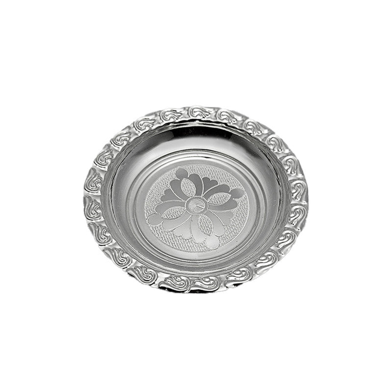 925 Silver Puja Plate with Mandala Design