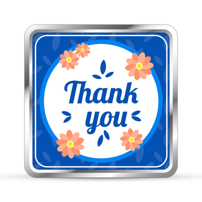 Personalized Business Thank You 999 Pure Silver Coin Square