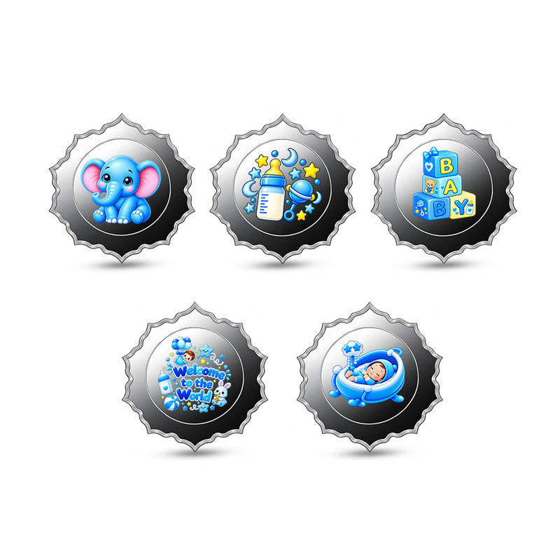 Five coin 999 pure silver set for newborn baby boy gifting