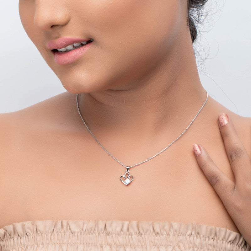 Elegant 925 Silver Floral Pendant for Navratri and festive wear jewelry
