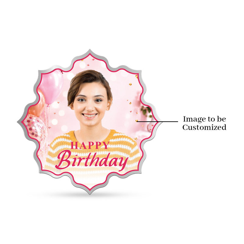Front Design of Birthday Celebration Personalized 999 Pure Silver Lotus Coin