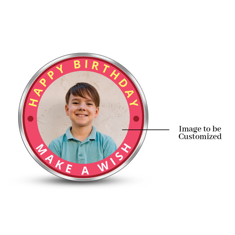 Front Design of Happy Teen Birthday Personalized 999 Pure Silver Round Coin