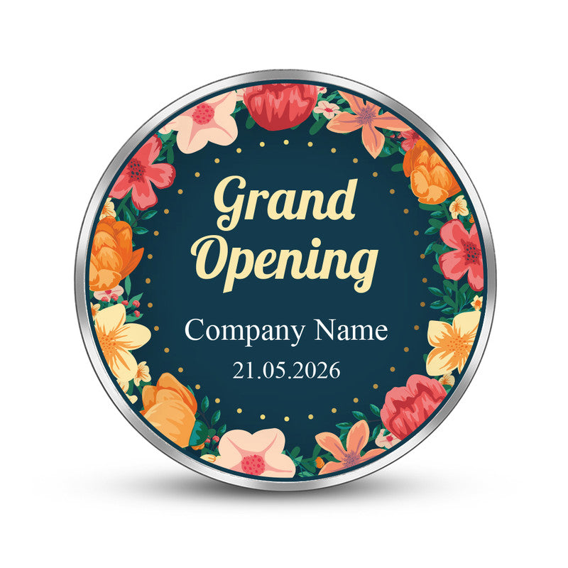 Front Design of New Office Opening Personalized 999 Pure Silver Round Coin