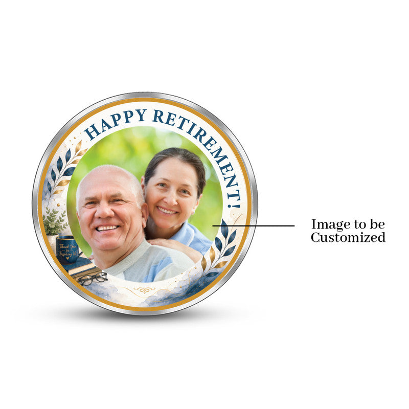 Front Design of Office Retirement Personalized 999 Pure Silver Round Coin