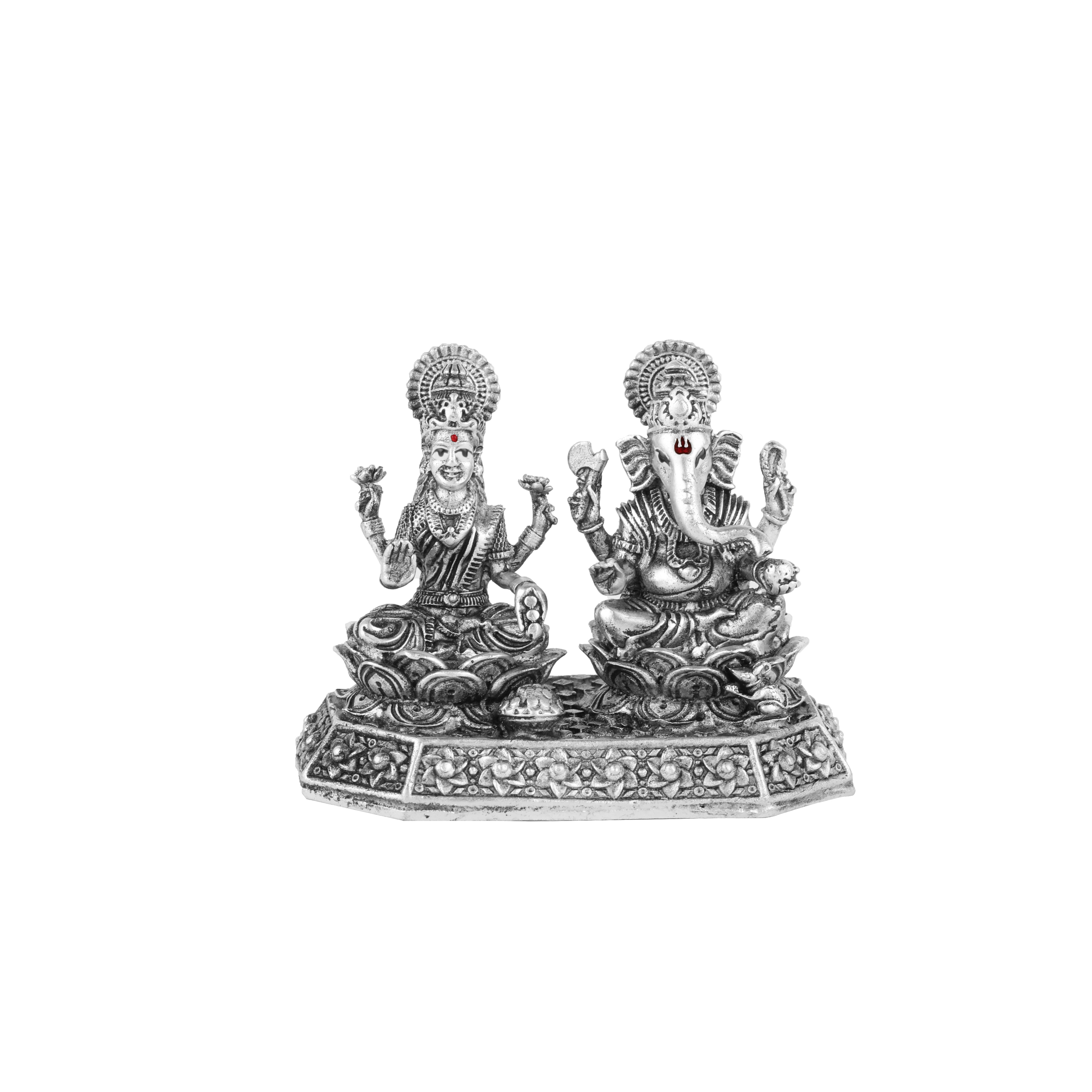 925 Silver Lakshmi Ganesh Ji 3D Idol