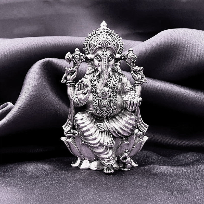 925 Silver Ganesh Ji 3D Idol