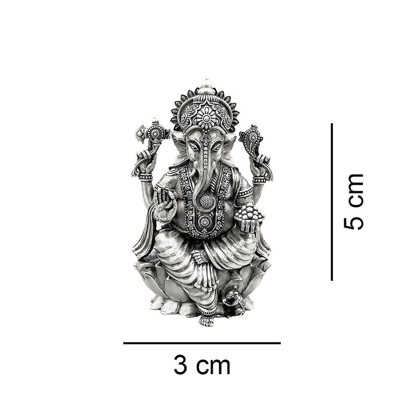 925 Silver Ganesh Ji 3D Idol