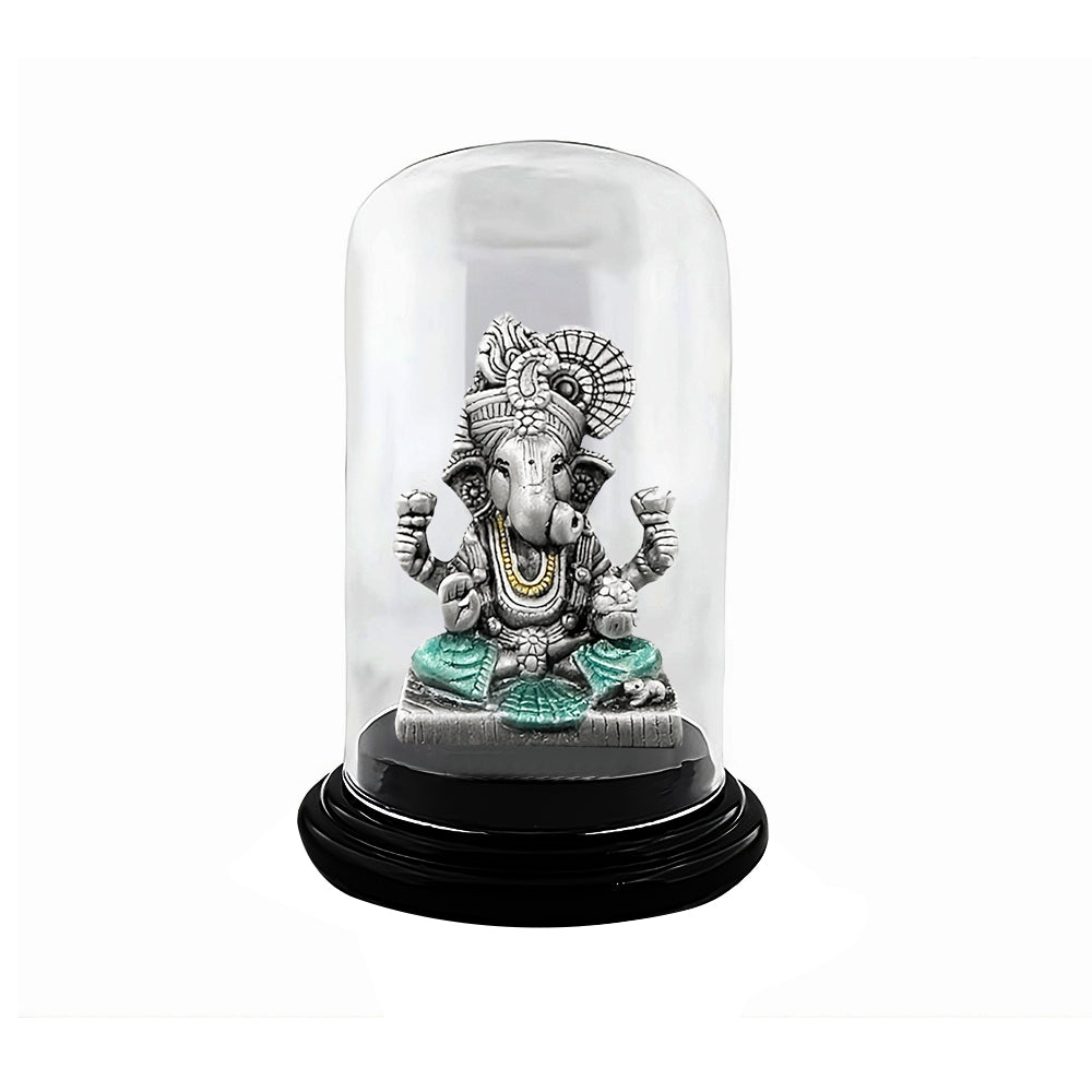 925 Silver Ganesh Idol for Office Desk & Car Dashboard