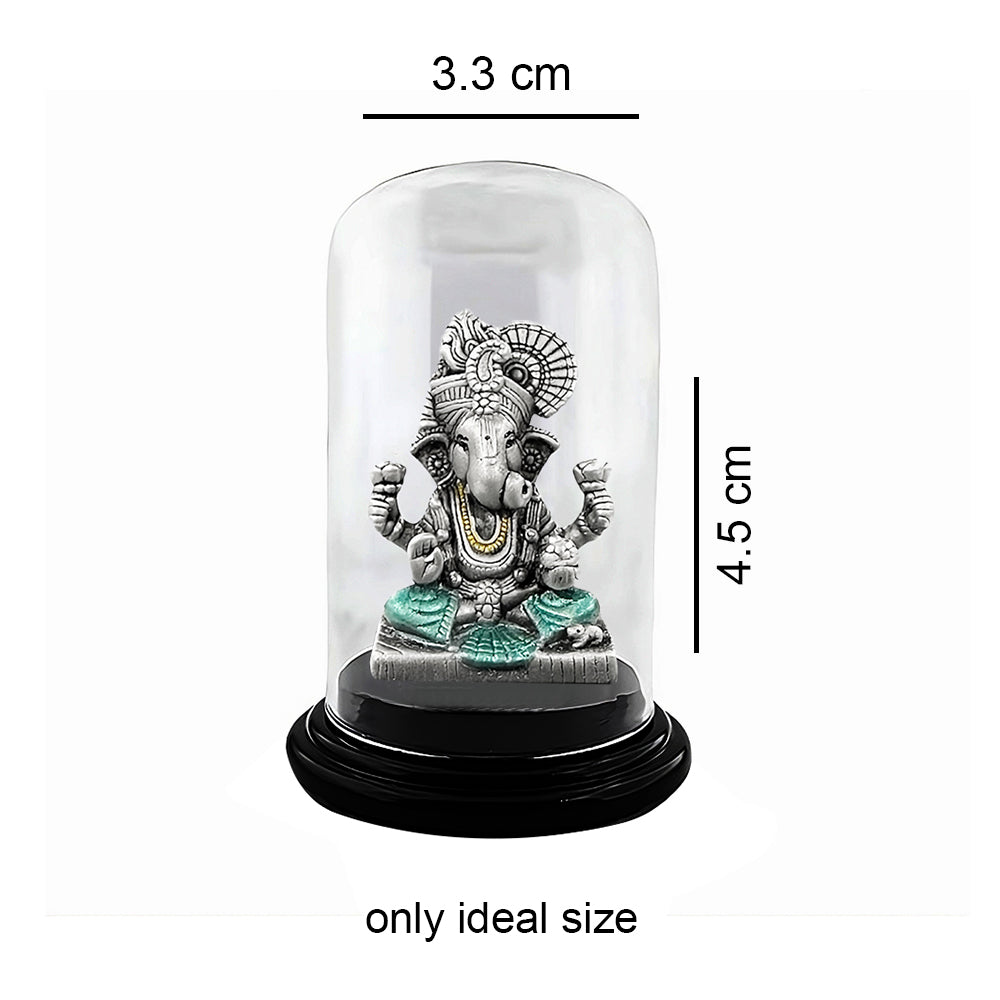 925 Silver Ganesh Idol for Office Desk & Car Dashboard