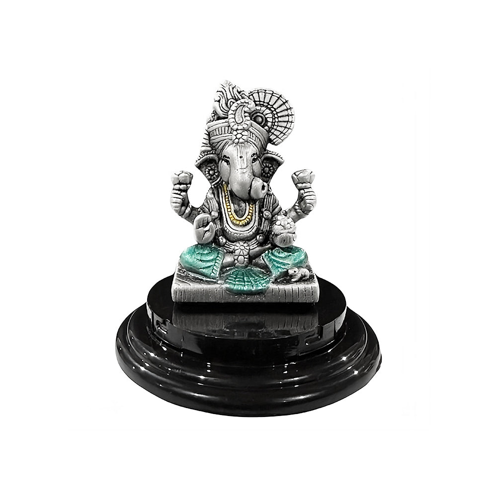 925 Silver Ganesh Idol for Office Desk & Car Dashboard