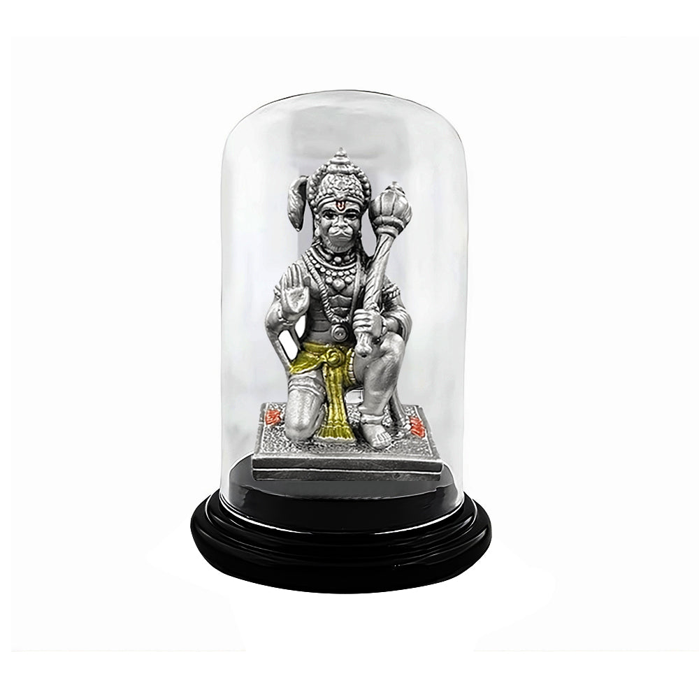 925 Silver Hanuman Idol for Office Desk & Car Dashboard