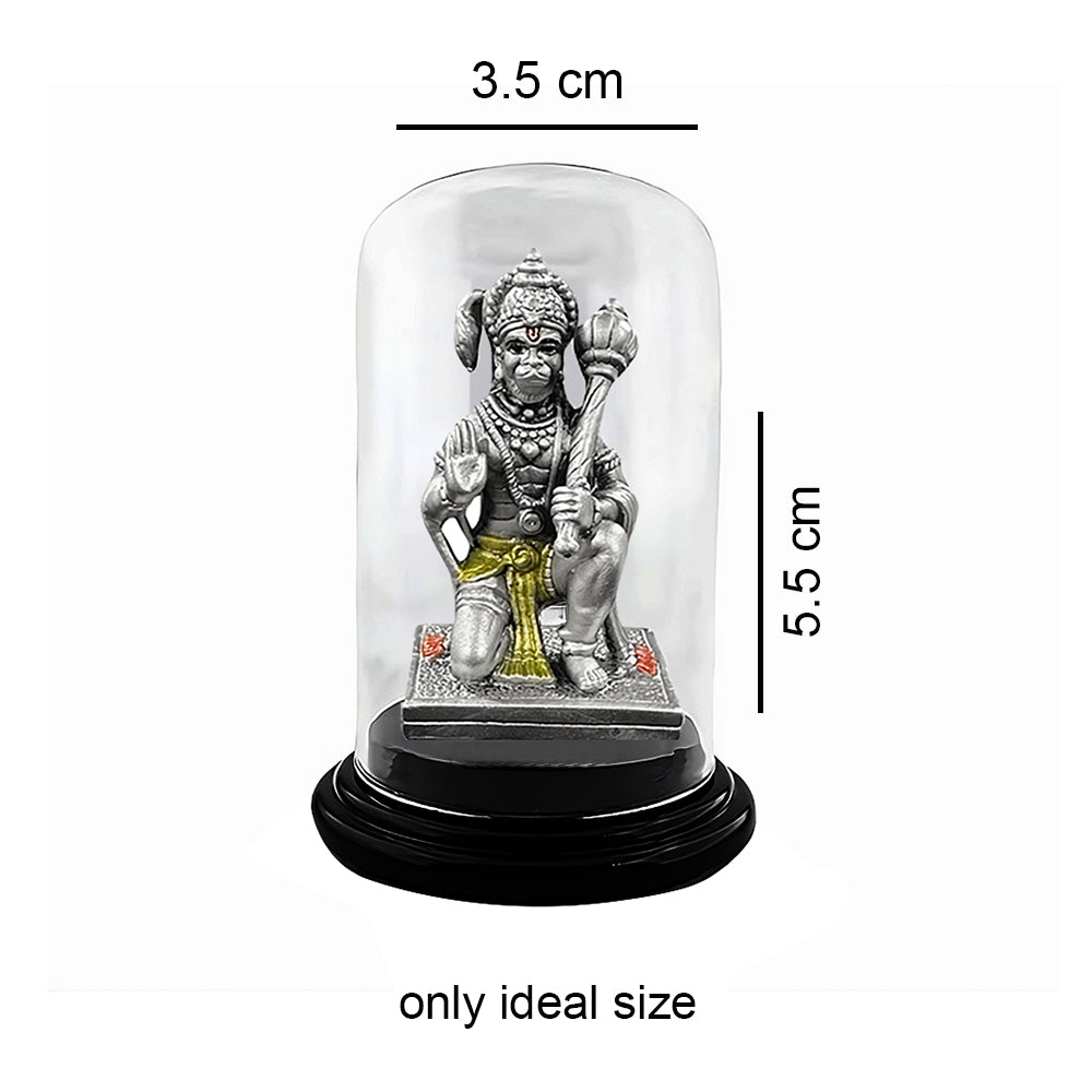 925 Silver Hanuman Idol for Office Desk & Car Dashboard