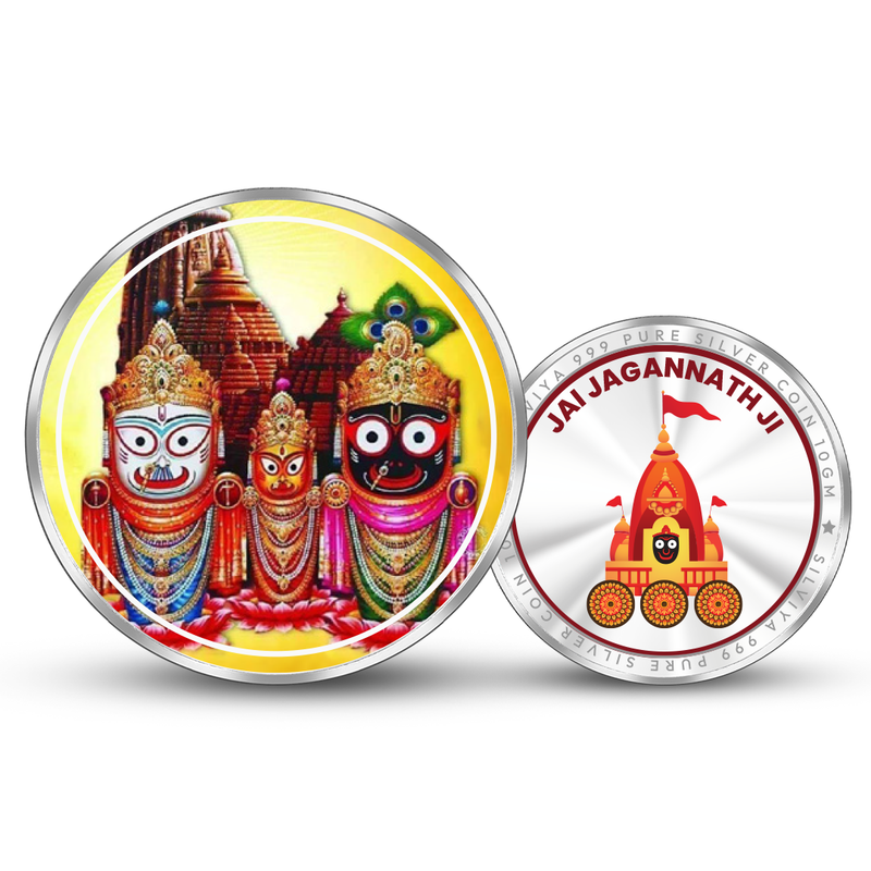 Bhagwan Jagannath Ji 999 Pure Silver Coin Round Shape