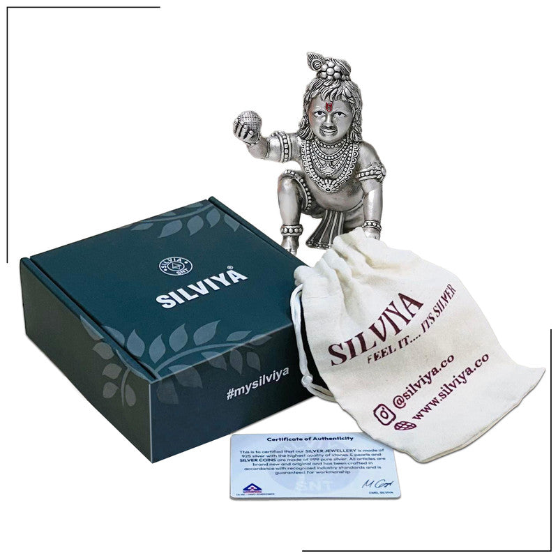 925 Silver Little Kanha Ji 3D Idol