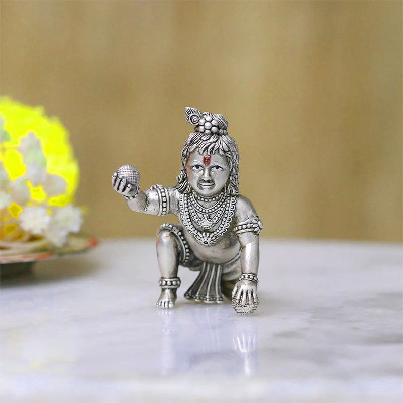 925 Silver Little Kanha Ji 3D Idol