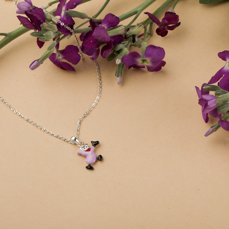 Kids Star Duck Pendant for Children in 925 Silver styled on playful background