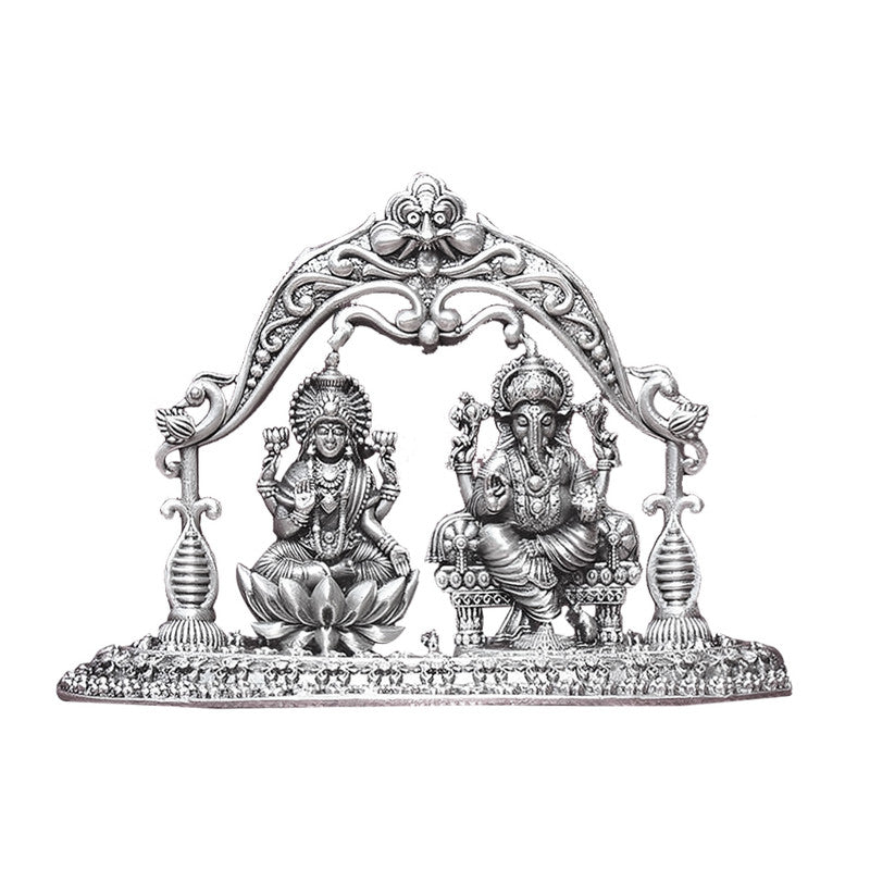 925 Silver Lakshmi Ganesh Ji 2D Idol