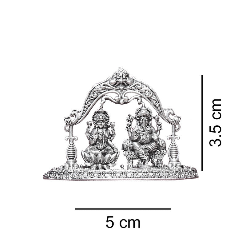 925 Silver Lakshmi Ganesh Ji 2D Idol