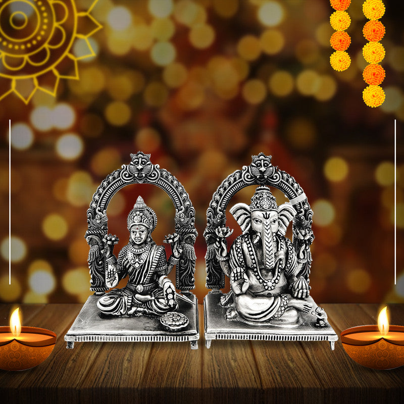 925 Silver Lakshmi Ganesha 3D Idol