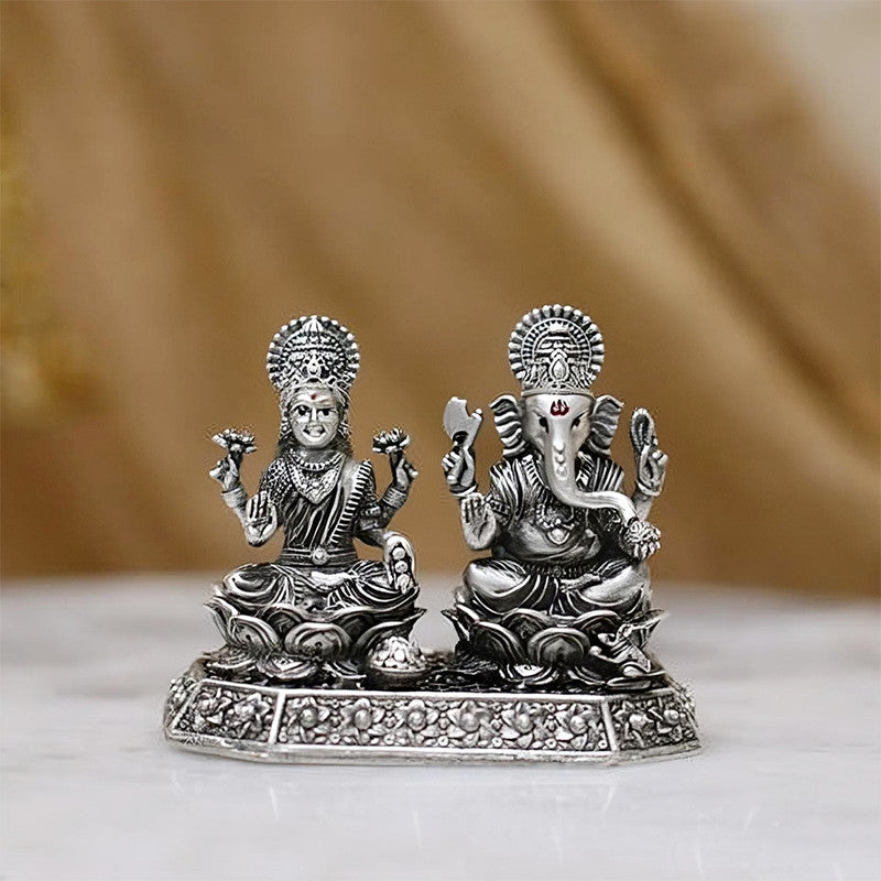 925 Silver Lakshmi Ganesh Ji 3D Idol