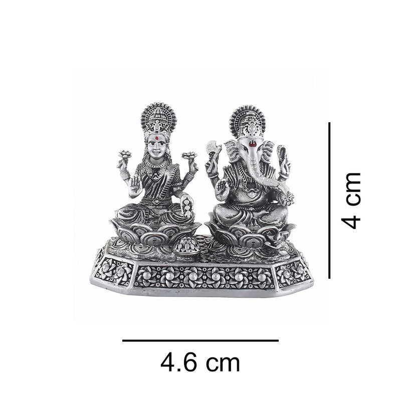 925 Silver Lakshmi Ganesh Ji 3D Idol