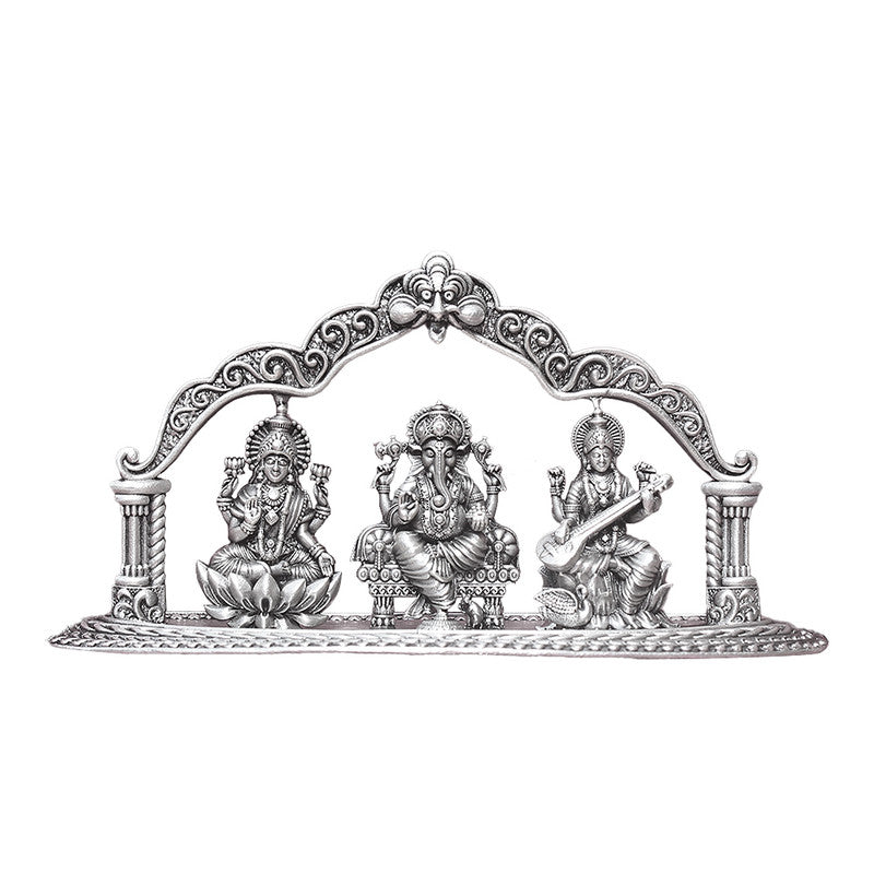 925 Silver Lakshmi Ganesh Saraswati 2D Idol Set