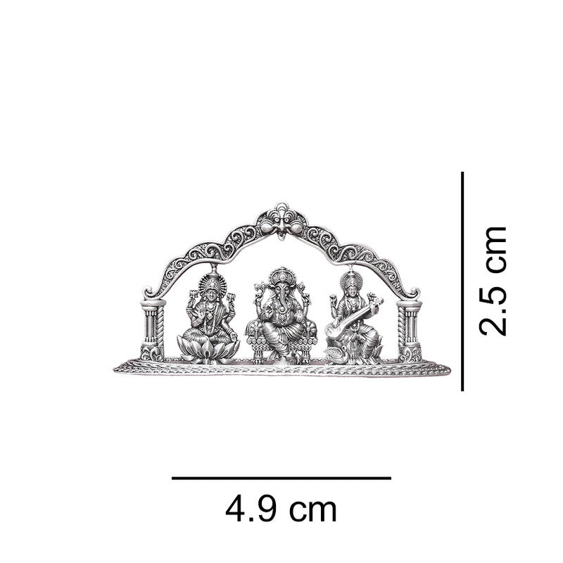 925 Silver Lakshmi Ganesh Saraswati 2D Idol Set