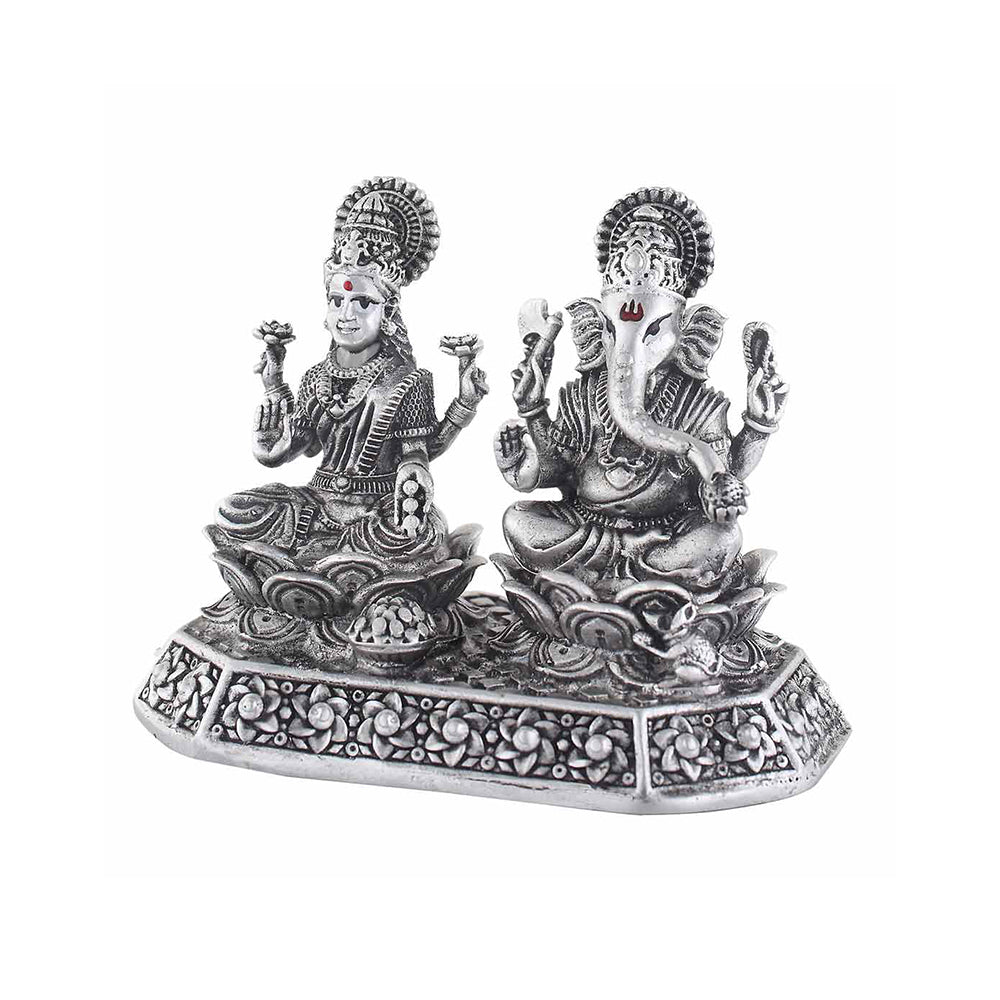 925 Silver Lakshmi Ganesh Ji 3D Idol