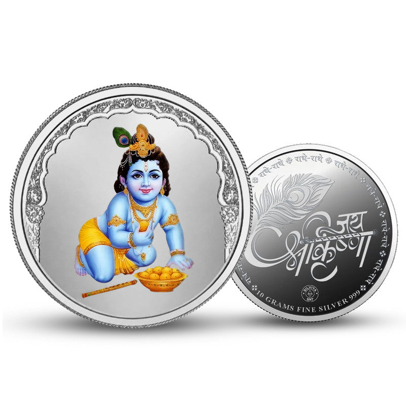 Laddu Gopal Ji 999 Pure Silver Coin Round Shape