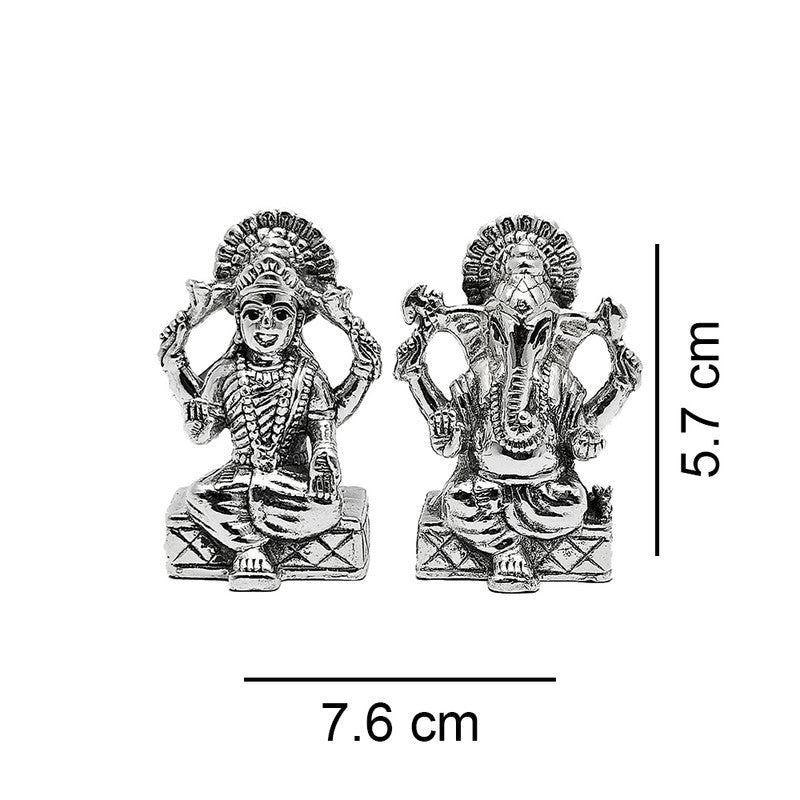 999 Silver Lakshmi Ganesh 3D Idol