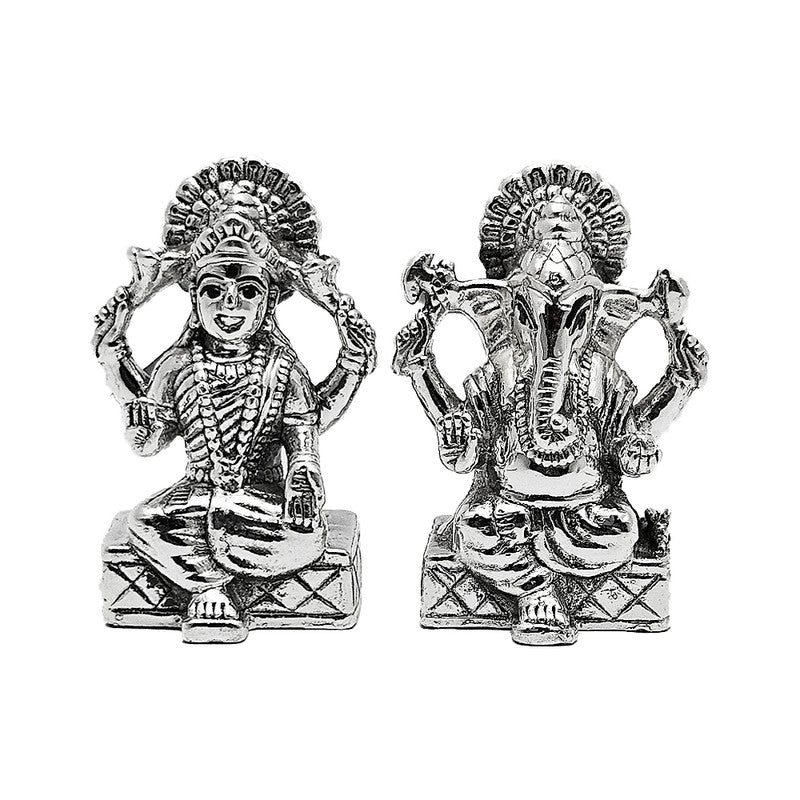 999 Silver Lakshmi Ganesh 3D Idol