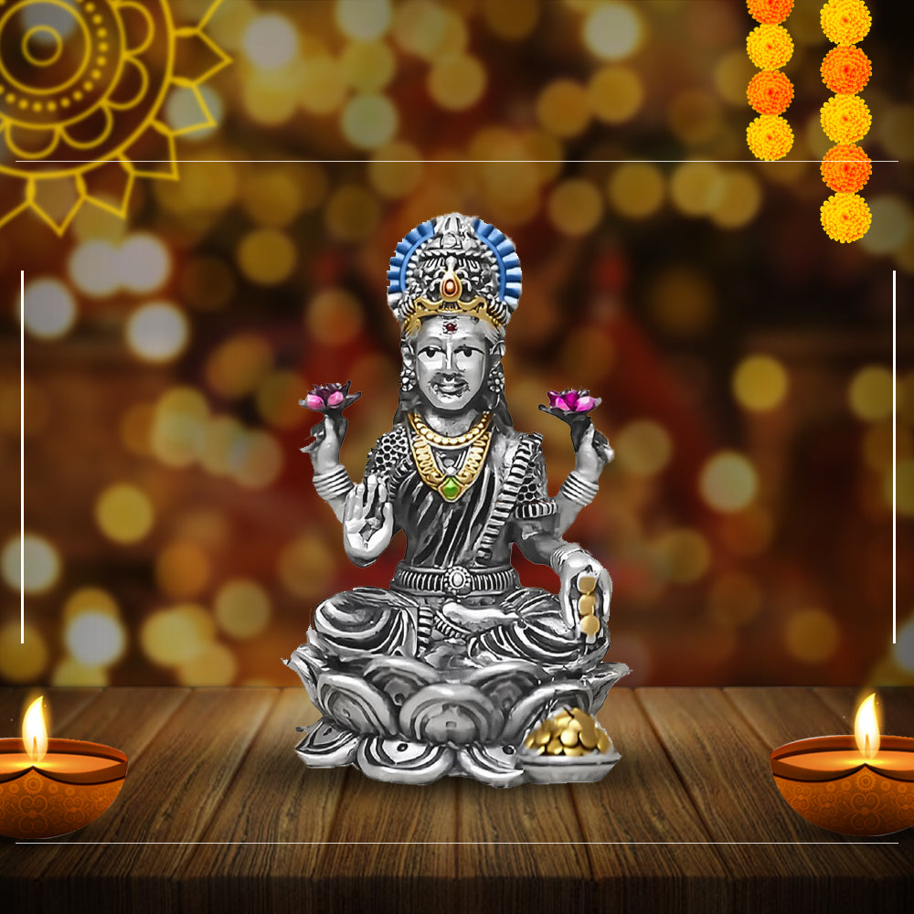 925 Silver Lakshmi Ji 3D Idol