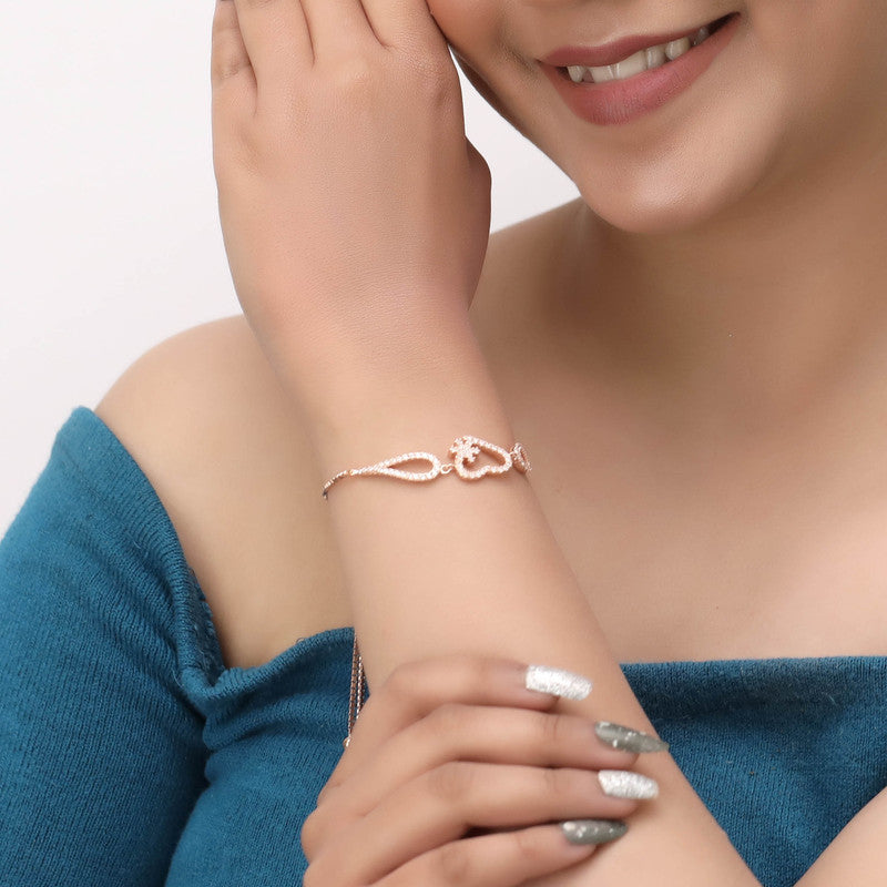 Festive Style with Love Heart Silver Bracelet – Romantic Silver Jewellery for Navratri & Wedding Functions