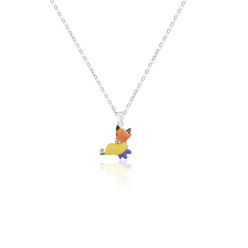 Lucky Cow Pendant for Kids in 925 Silver with Cute Cow Design Necklace
