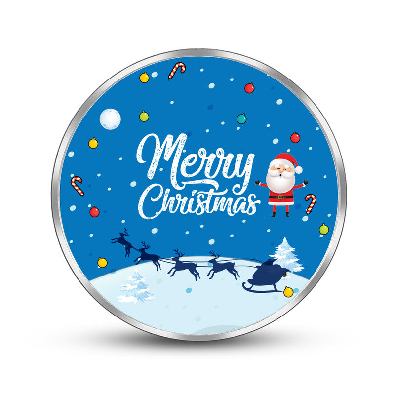Merry Christmas 999 Pure Silver Round Coin with Festive Design