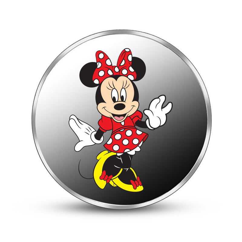 Newborn 999 Pure Silver Coin Minnie Mouse Front Design