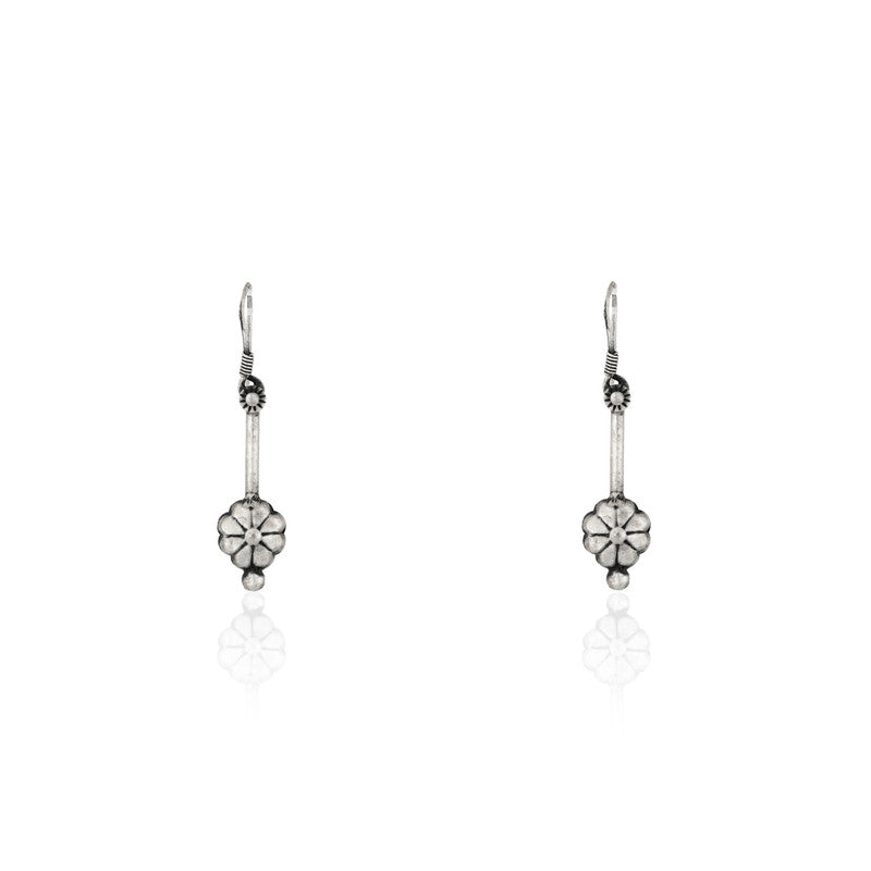 Oxidized Silver Drop Earrings – Elegant 925 Silver Jewellery for Women, Perfect for Festive Wear and Gifting